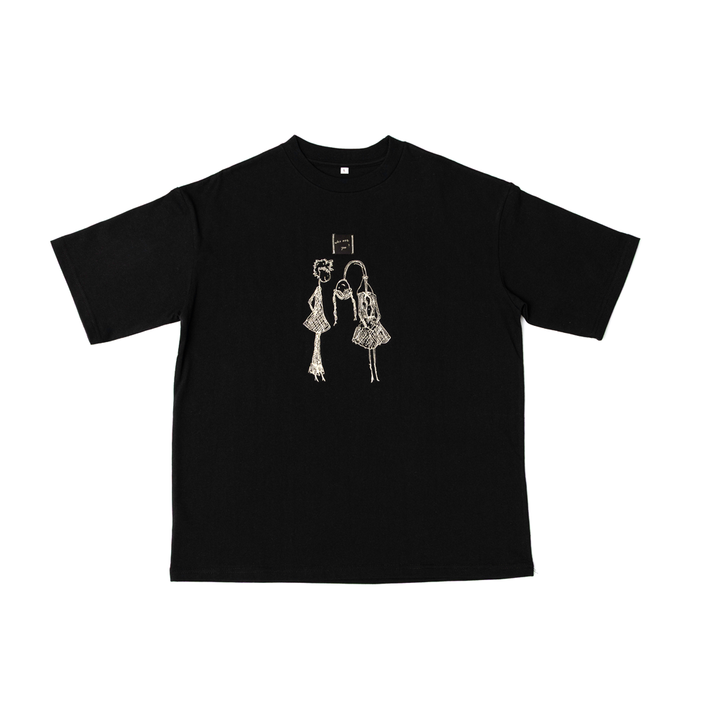 「Hi, my friend」Tee / Black
