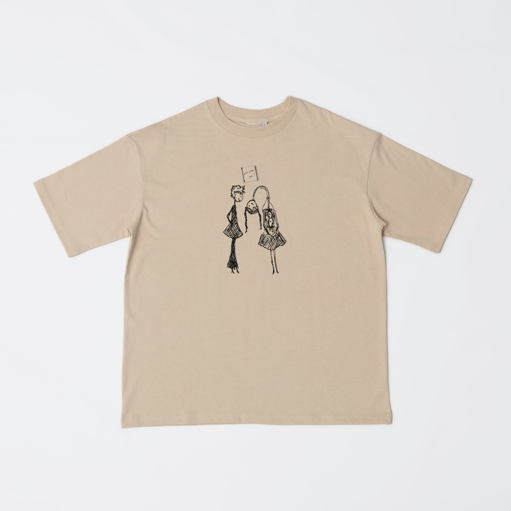 「Hi, my friend」Tee / sand beige